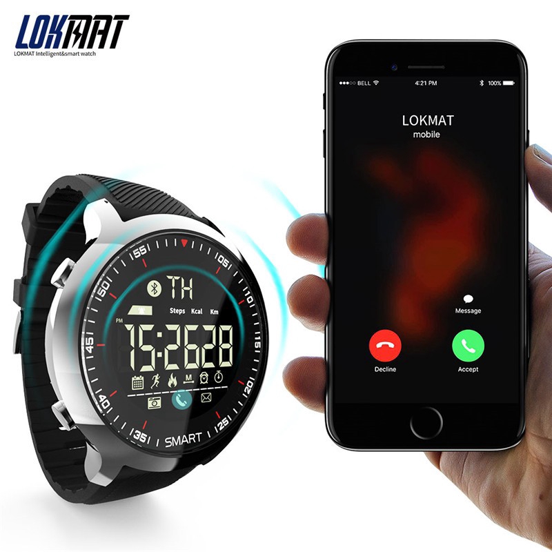 LOKMAT Bluetooth Smart Watch Men Sports Wrist Watches Smart Health Watch iOS Compatible