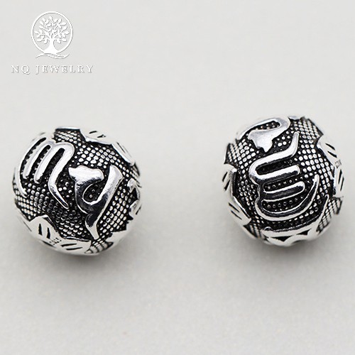 Charm bạc lục tự minh chú xỏ ngang - NQ Jewelry