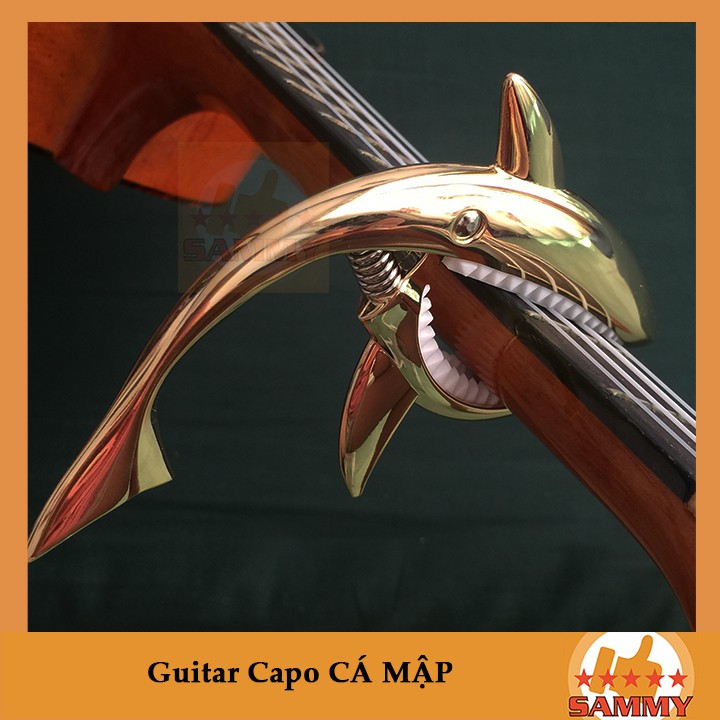 [ Tặng Giáo Trình Guitar ] GUITAR CAPO CÁ MẬP - GUITAR SHARK CAPO Gold, Bạc, Titan, Đen, Hồng