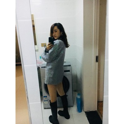 (A4000) áo vest sequin bling bling ulzzang hàn quốc lấp lánh ánh xanh xám size S M L(kèm ảnh khách ) | BigBuy360 - bigbuy360.vn