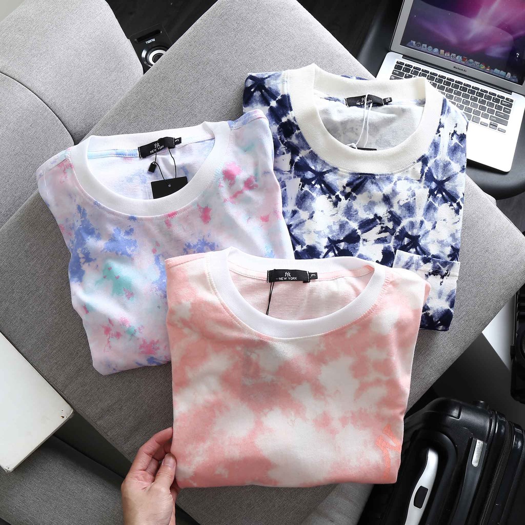 SALE BIGSIZE - Áo thun cotton vải loang màu hỗn hợp in lụa NY nam bigsize &lt; 120kg mặc đẹp