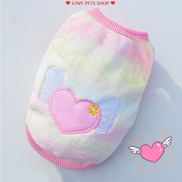 ÁO CHO CHÓ MÈO, ÁO BA LỖ BẰNG VẢI LÔNG MỀM MỊN CHO THÚ CƯNG NHỎ - LOVE PETS SHOP