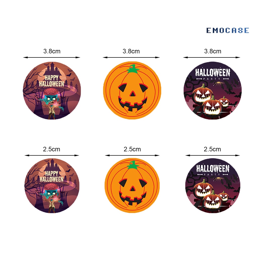 Cuộn 500 / Cuộn Nhãn Dán Halloween Tự Dính Chống Nước Có Thể Tháo Rời