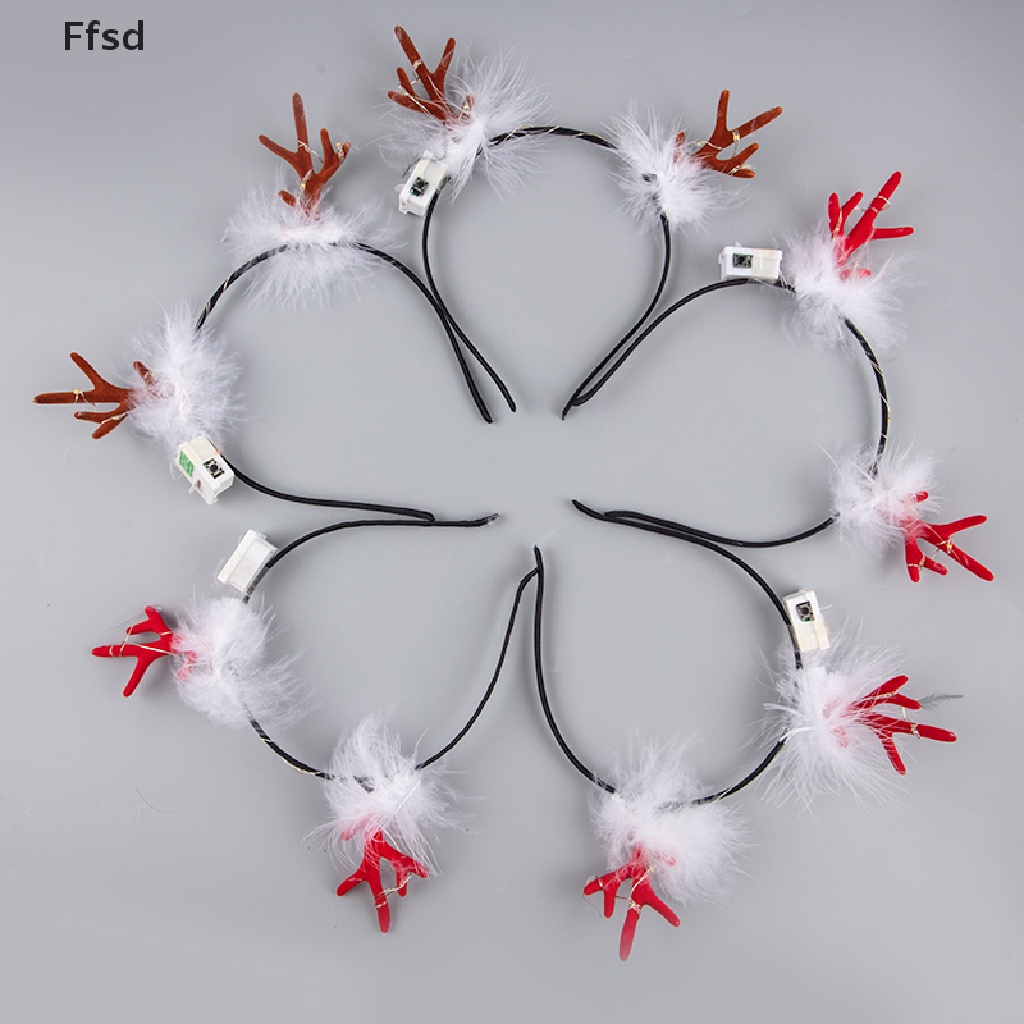 {Ffsd} Băng Đô Sừng Tuần Lộc Phát Sáng Cho Tiệc Giáng Sinh * Hot