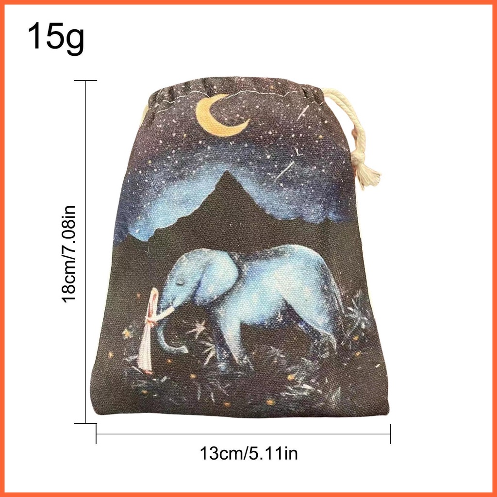 Túi Dây Rút Đựng Bài Tarot Hình Voi Và Mặt Trăng