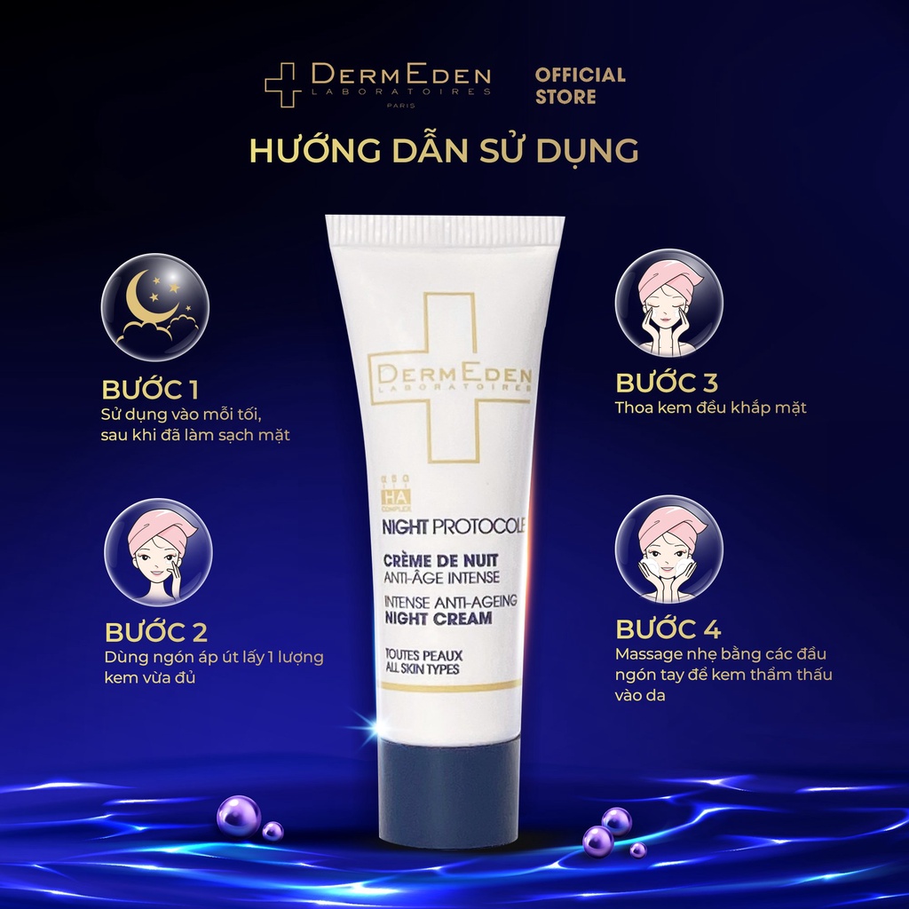 Chăm sóc da ban đêm chống lão hóa DERMEDEN Night Protocole Retinol 1% + Niacinamide 5% + HA 1%