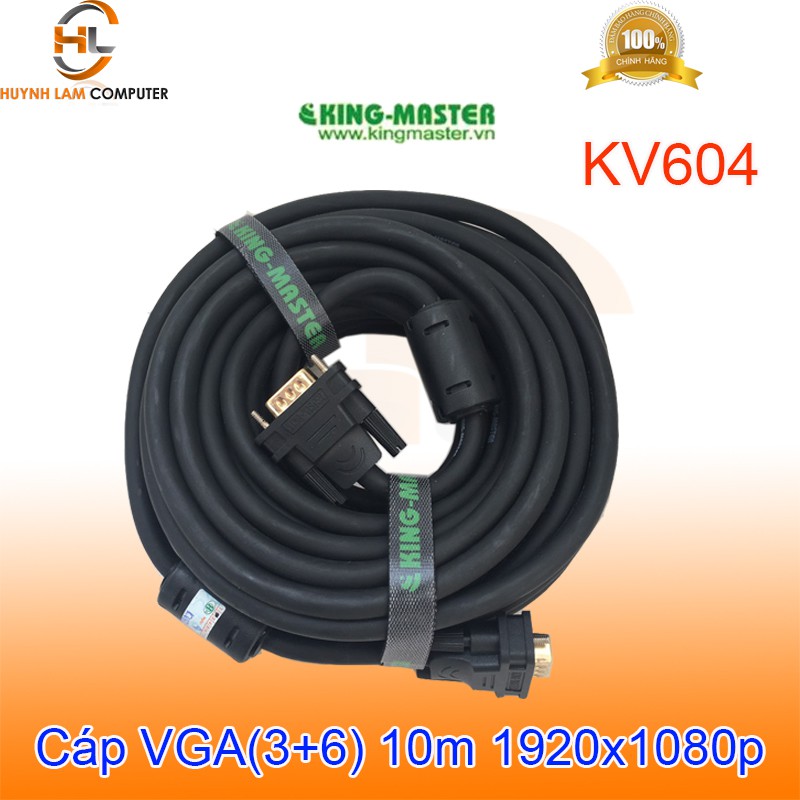Cáp VGA 10m KingMaster KV604 (3+6) FullHD 1900*1080P - Hãng phân phối