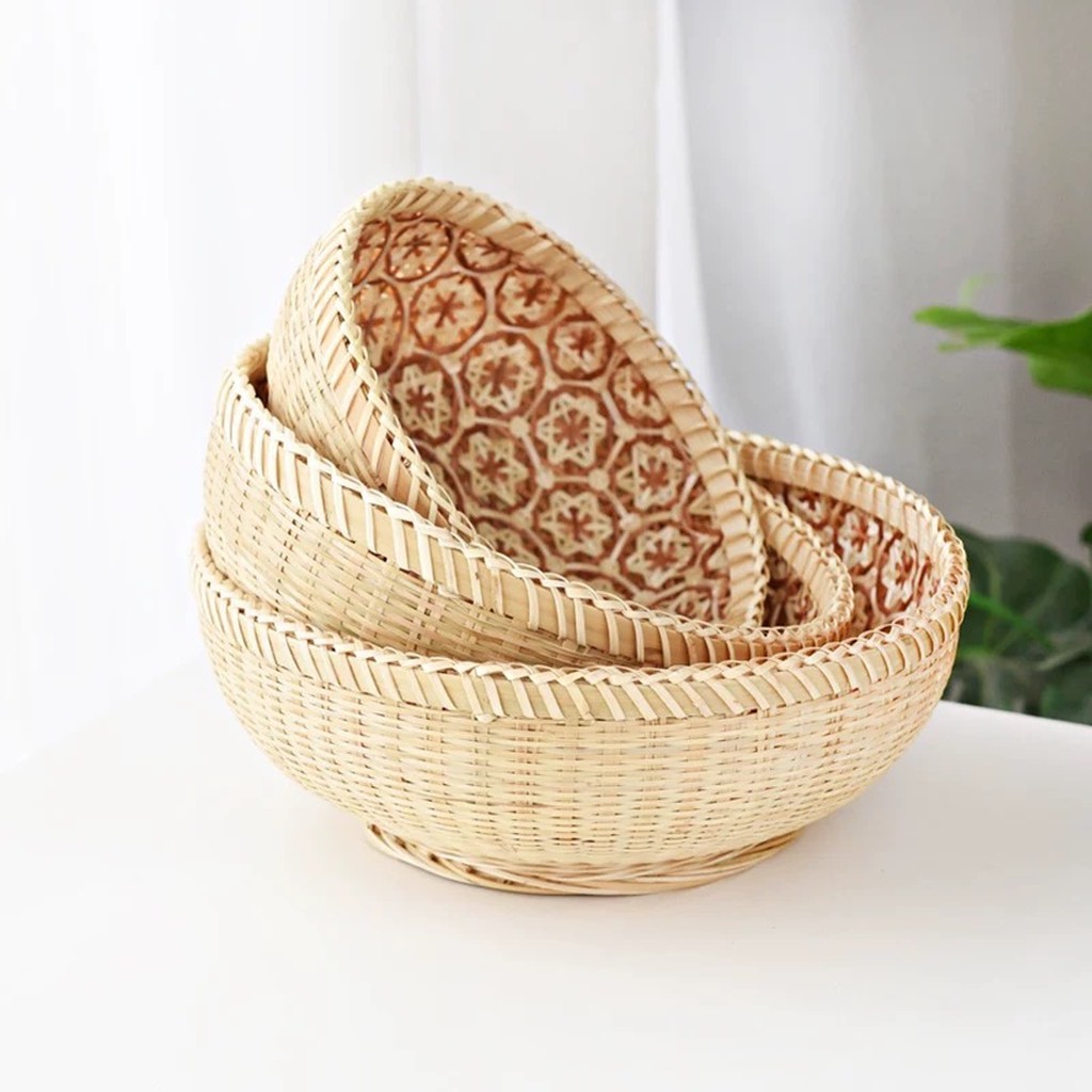 Bát hoa sao mây tre đan BAMBOOO ECO rổ nhỏ đựng hoa quả trang trí decor