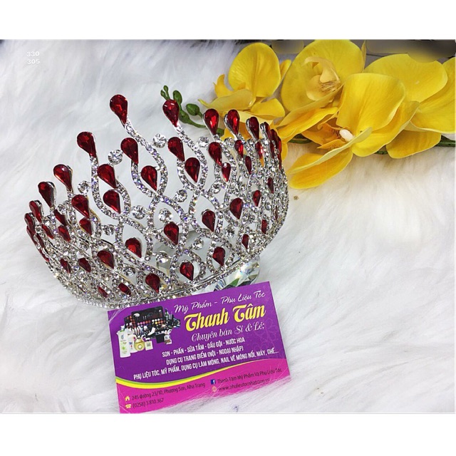 Vương miện pha lê đá đỏ