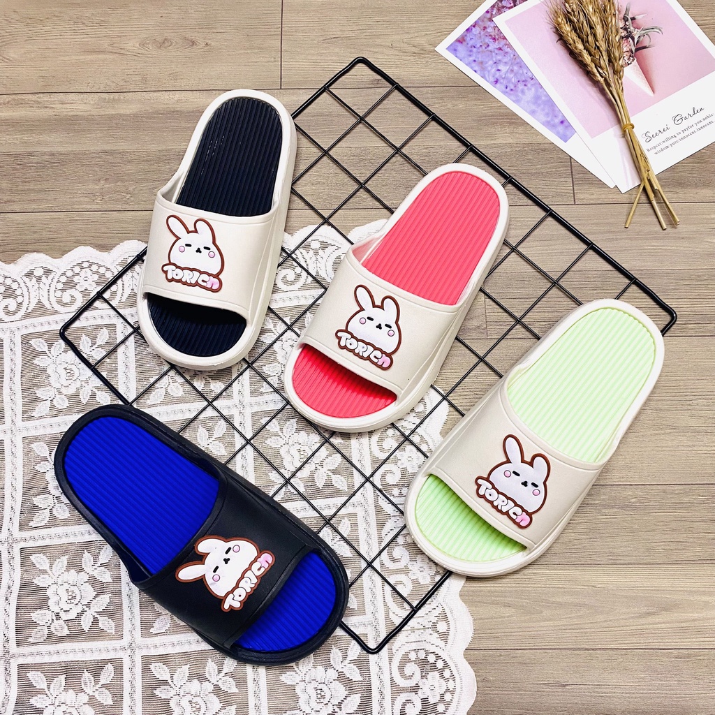 Dép quai ngang đế cao thỏ tori phối màu siêu cute cực êm chân đi nước thoải mái - TT389