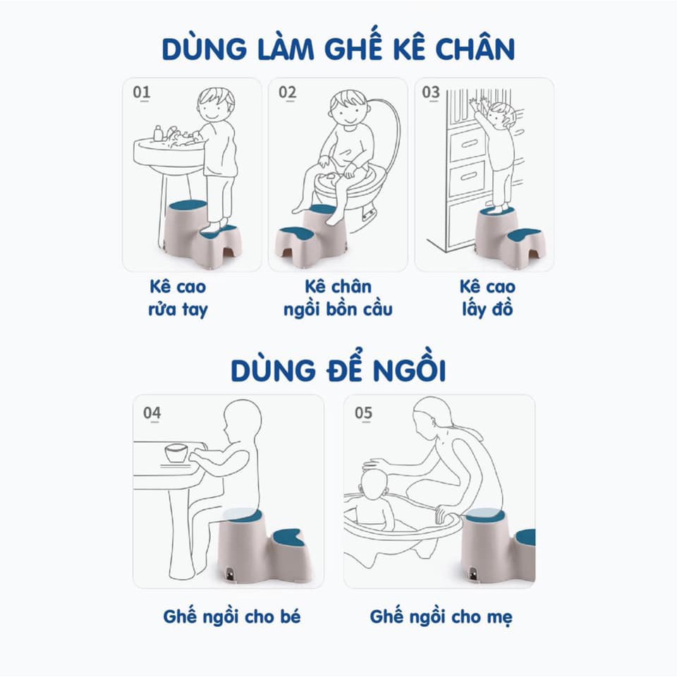 Ghế bậc Holla kê chân toilet, bồn cầu cho bé khi đi vệ sinh cao cấp chính hãng