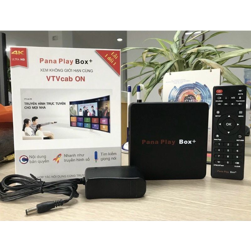 Đầu Tivi box Pana Playbox+ Box Hỗ trợ khiển giọng nói- Chính Hãng Bảo Hành 12 Tháng