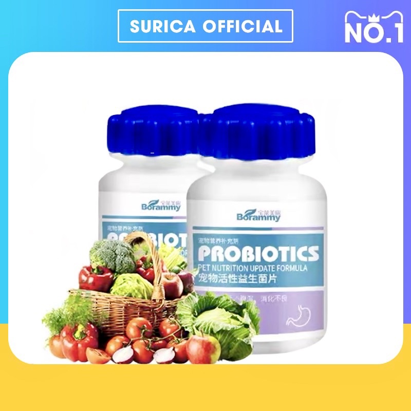 Men Borammy bổ sung Probiotics hỗ trợ tiêu hoá cho chó mèo (180v)