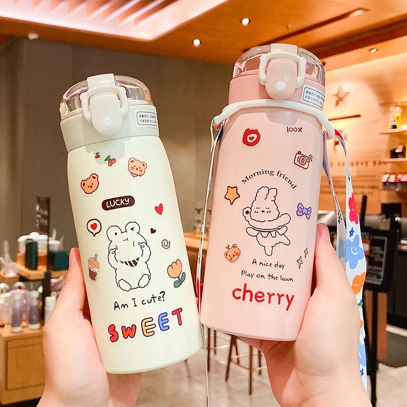 【gửi nhãn dán】Bình giữ nhiệt inox 304 500ml, bình giữ nhiệt ống hút (sản phẩm không bao gồm quai xách)