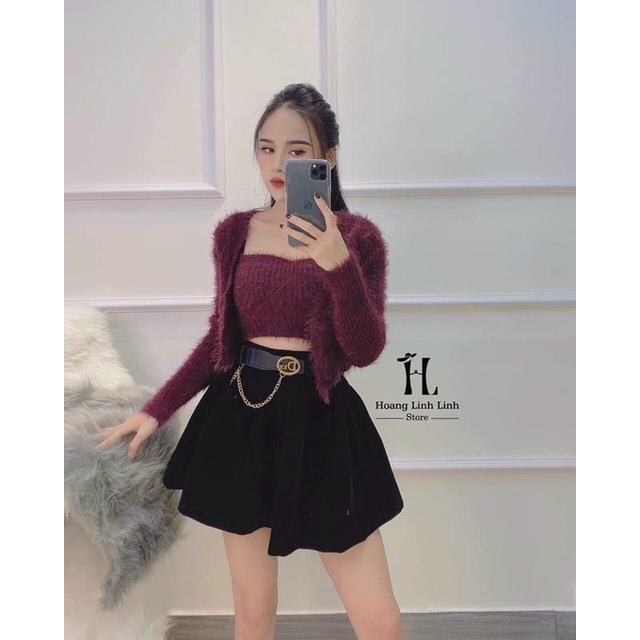 Chân váy nhung dáng A kèm tag D có lót quần cap cao CV095 - NhiNhi Shop | BigBuy360 - bigbuy360.vn