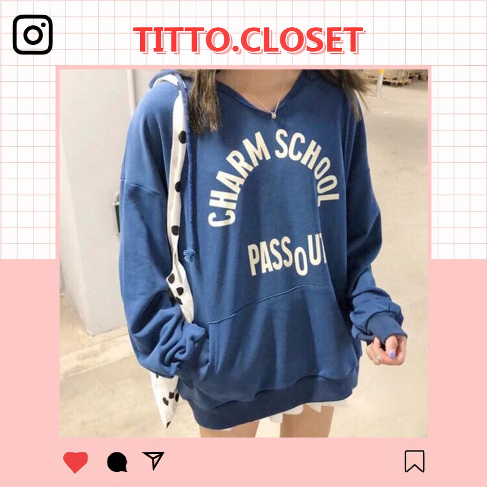 [XẢ KHO] Áo Hoodie In Chữ CharmSchool - Titto Closet