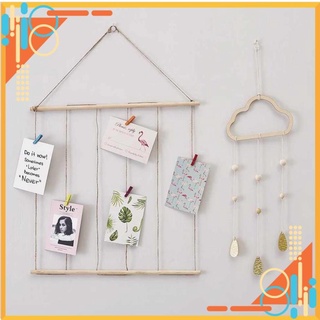 Set 10 kẹp gỗ và 2m dây treo tranh ảnh trang trí thủ công