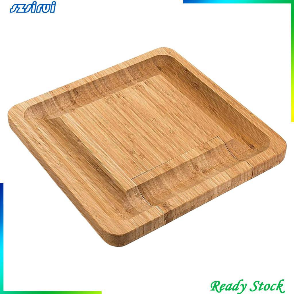 Bảng Phô Mai Bằng Gỗ Tre Độc Đáo Kèm Khay Phục Vụ