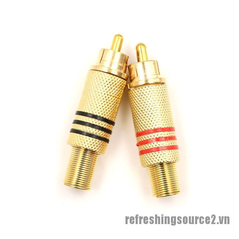 [REF2] 10pcs RCA Connector Male Jack Plug Audio Vedio Welding Gold Red Black