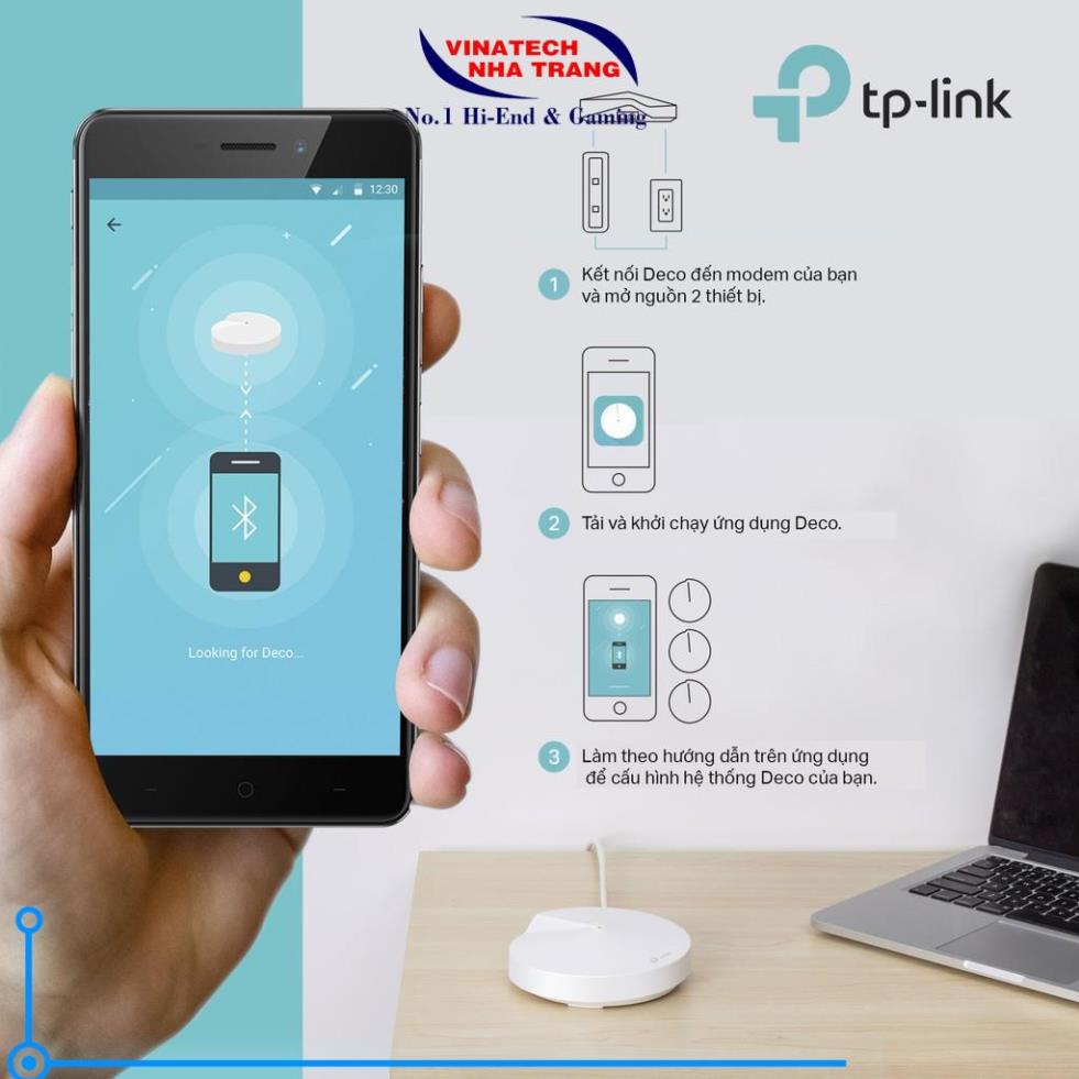 Hệ Thống Mesh Wifi TP-Link Deco M5  Chuẩn AC 1300Mbps Dành Cho Gia Đình-Hàng chính hãng,tốc độ cao.