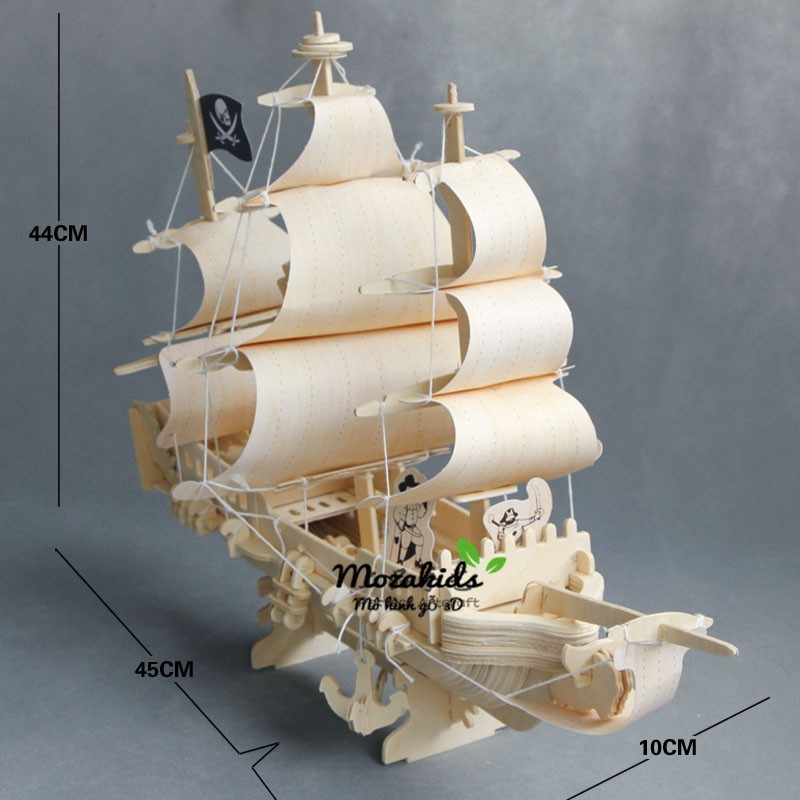 Đồ chơi lắp ráp gỗ 3D Mô hình Tàu Cướp Biển Pirate Ship