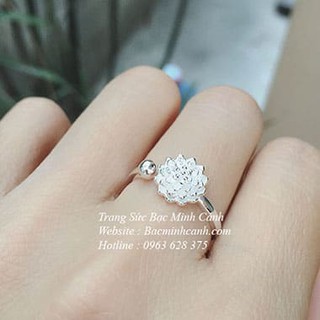 Nhẫn hoa sen trắng free size