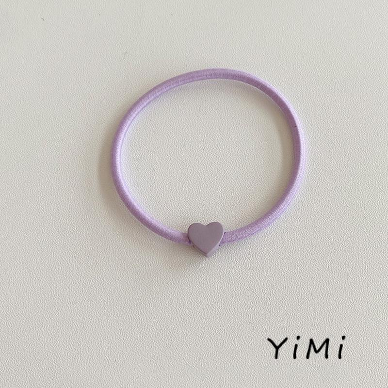 Dây Buộc Tóc Cao Su Co Giãn Màu Kẹo Họa Tiết Trái Tim Đáng Yêu Cho Nữ