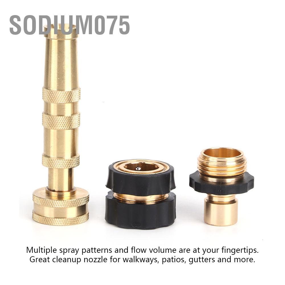 Sodium075 Brass Adjustable Hose Nozzle Water Nozzles for Garden Sprayer Accessories