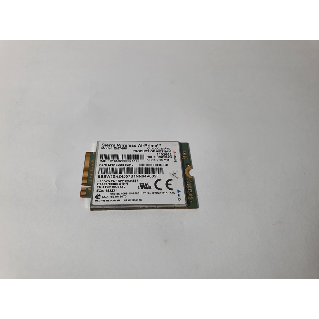 Card WWAN 4G LENOVO EM7455 ( 00JT542 ) dùng cho Thinkpad L460 L560 T460 T460s T460p T560 P40 P50 P70 P50s X1 Carbon