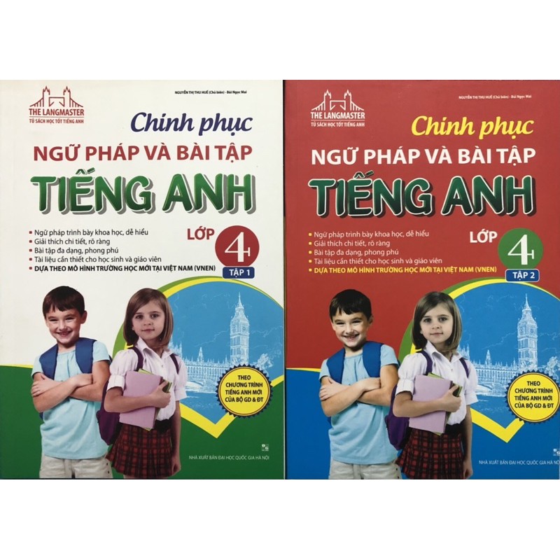 Sách - Chinh phục ngữ pháp và bài tập Tiếng Anh lớp 4 (Combo 2 tập)