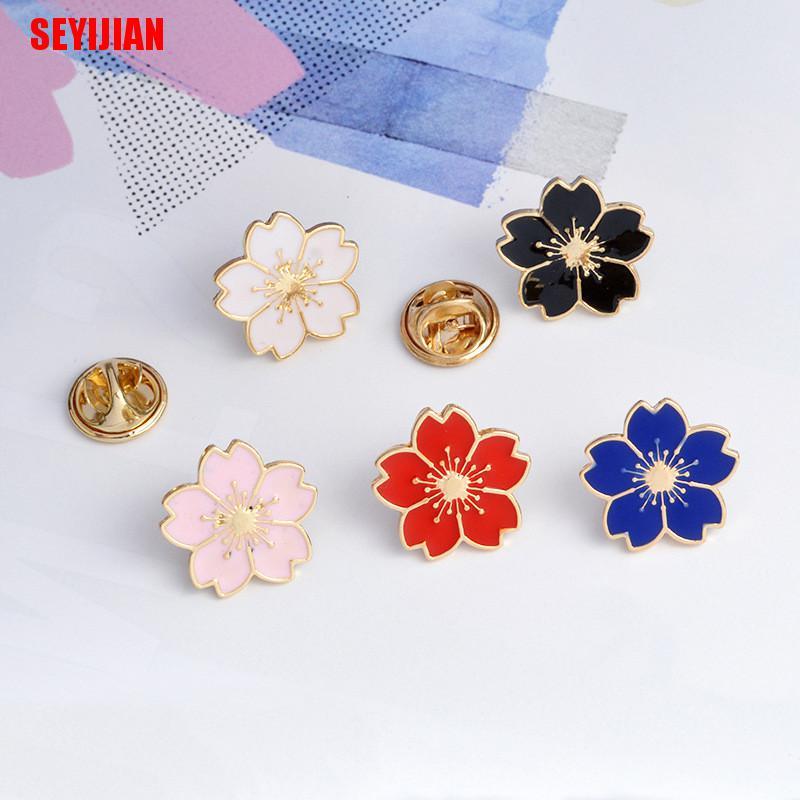 1 Huy Hiệu Cài Áo Hình Hoa Anh Đào Xinh Xắn