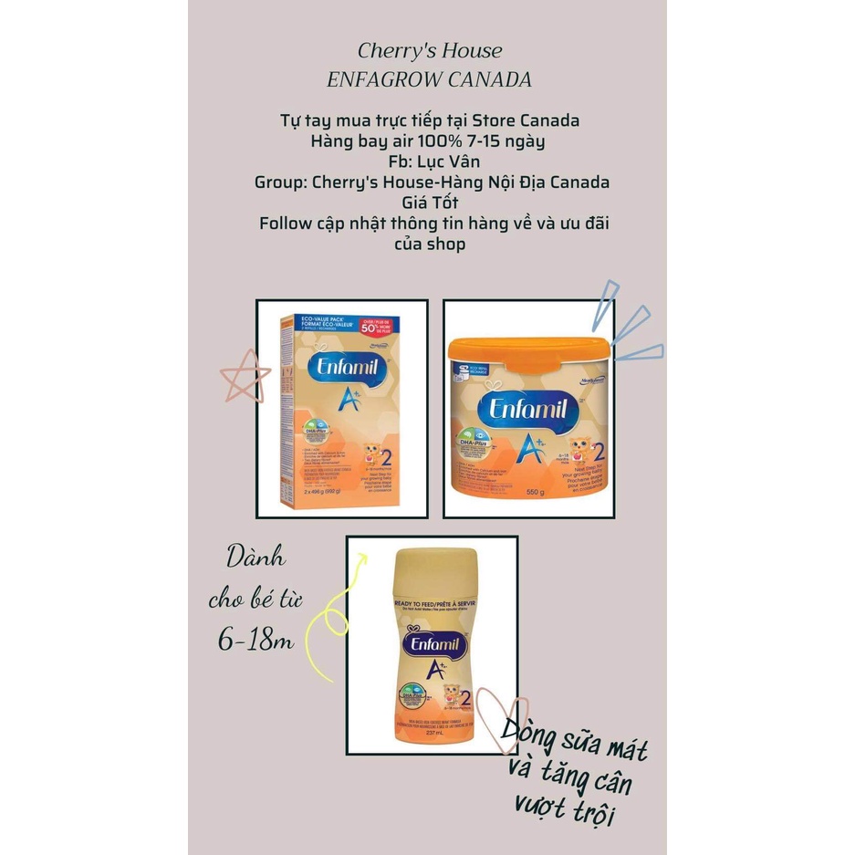 SỮA ENFAMIL A+ CANADA SỐ 2 DATE MỚI 2023