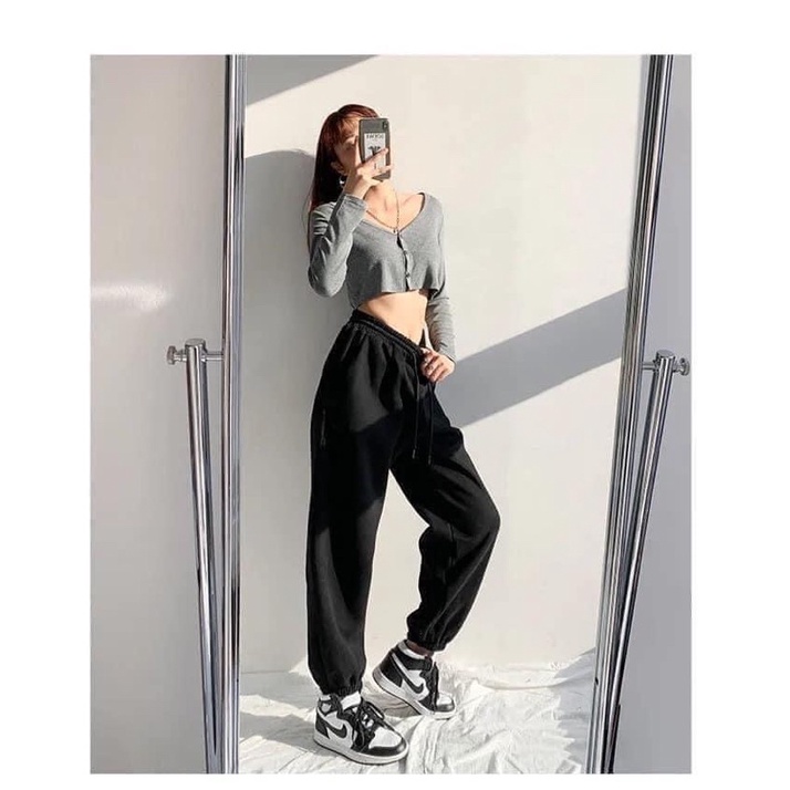 [SIEU SALE] Quần bom chun ống -quần joger trơn unisex full màu (sẵn hàng)