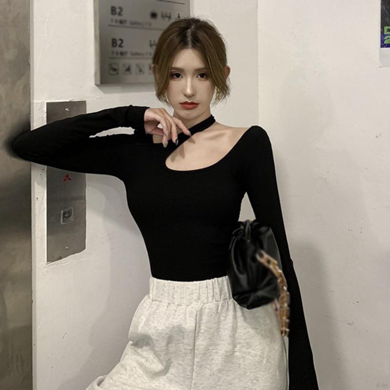 Áo thun trễ vai màu sắc thanh lịch cho phái nữ