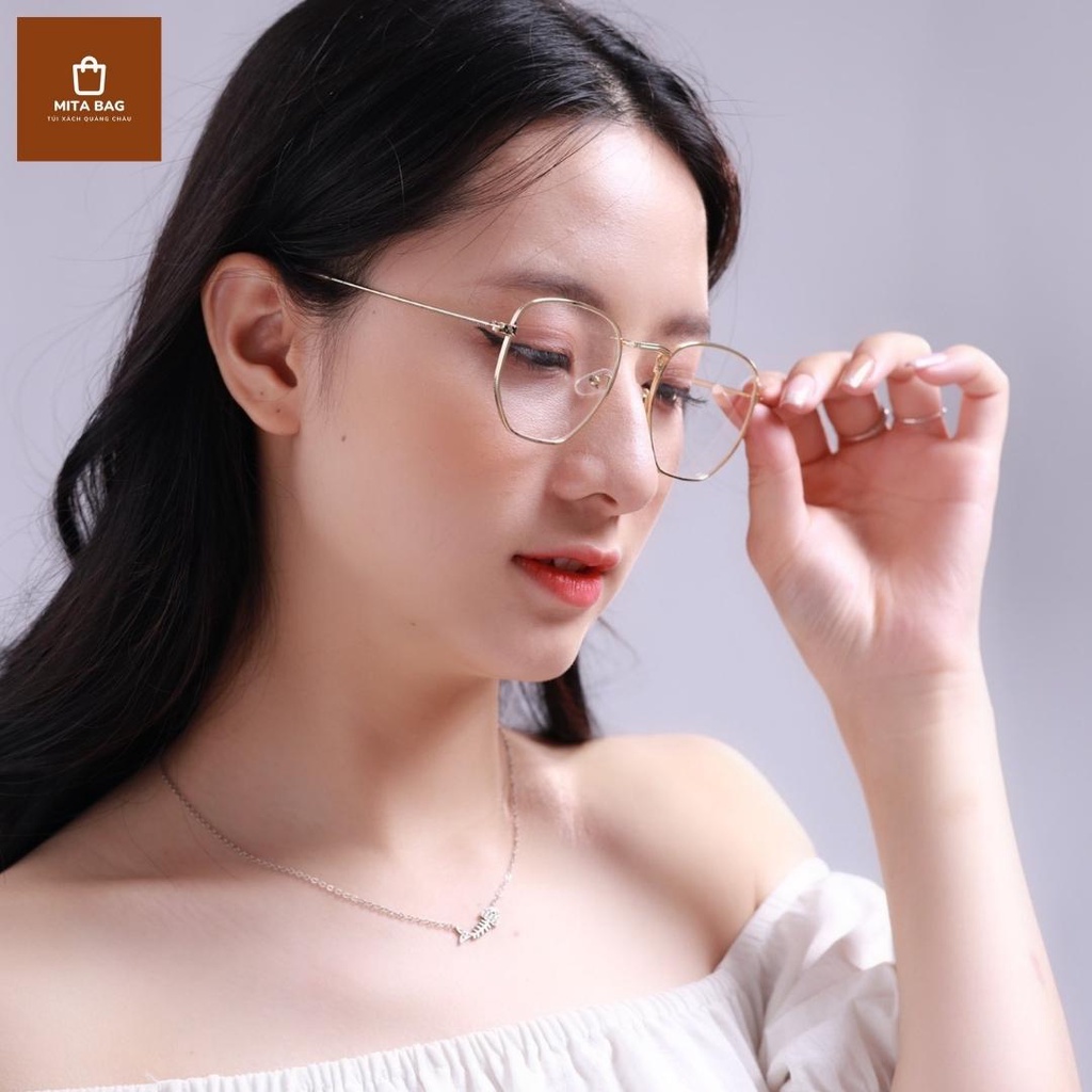 Kính râm nữ MITABAG, gọng vuông cao cấp, hợp kim sang trọng, chống tia UV bảo vệ mắt, bảo hành 3 năm - kính mắt nữ
