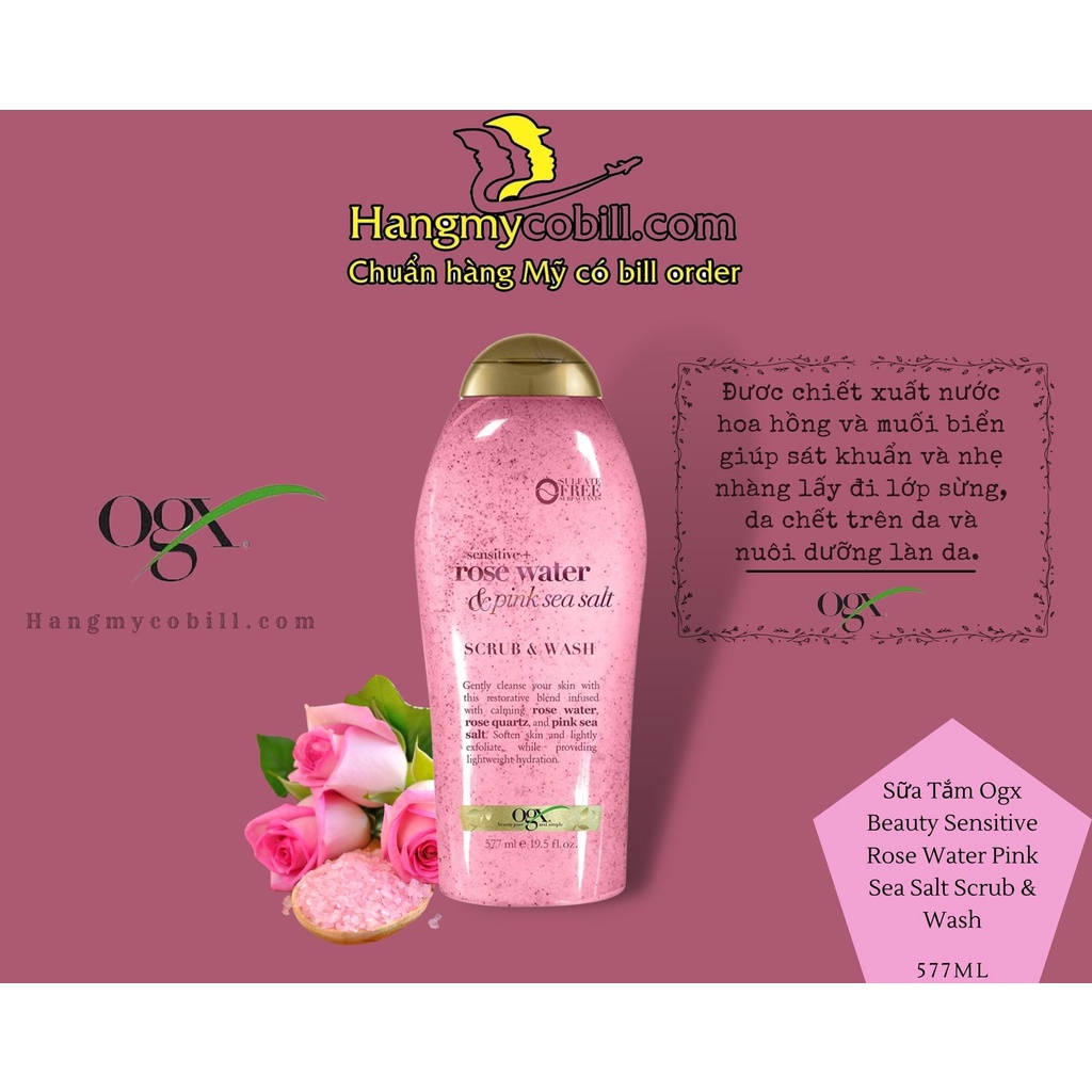 Sữa tắm OGX tẩy tế bào chết - dưỡng da - 577ml