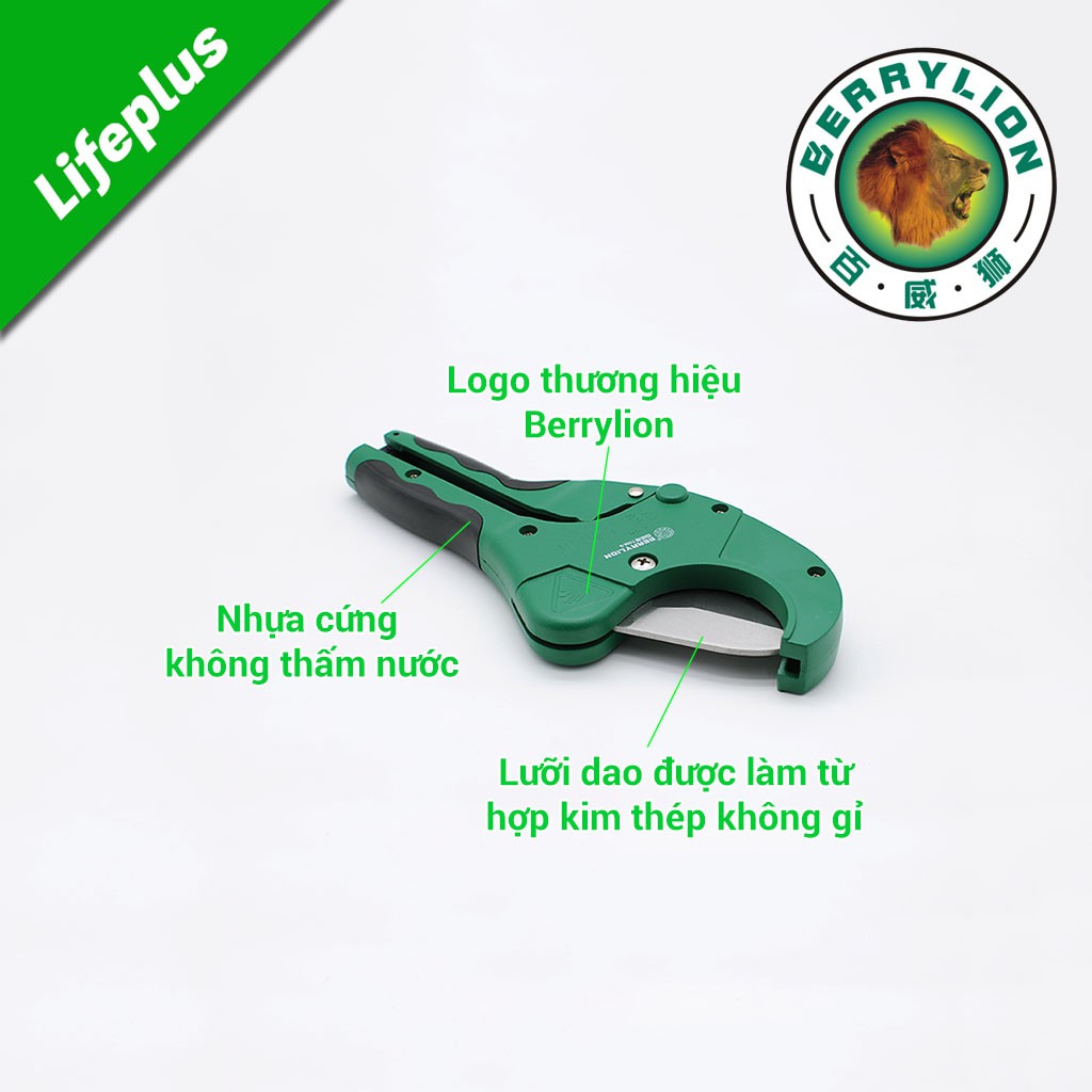 DAO CẮT ỐNG NHỰA  BERRYLION PVC CÁN NHÔNG LÒ XO BẨY