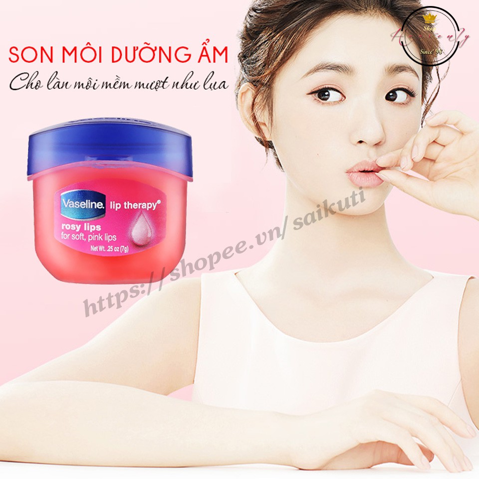 Sáp dưỡng nẻ môi, lót nền Vaseline Lip Therapy hộp 7g, sáp dưỡng môi Vaseline loại nhỏ Saikuti( MP0004)