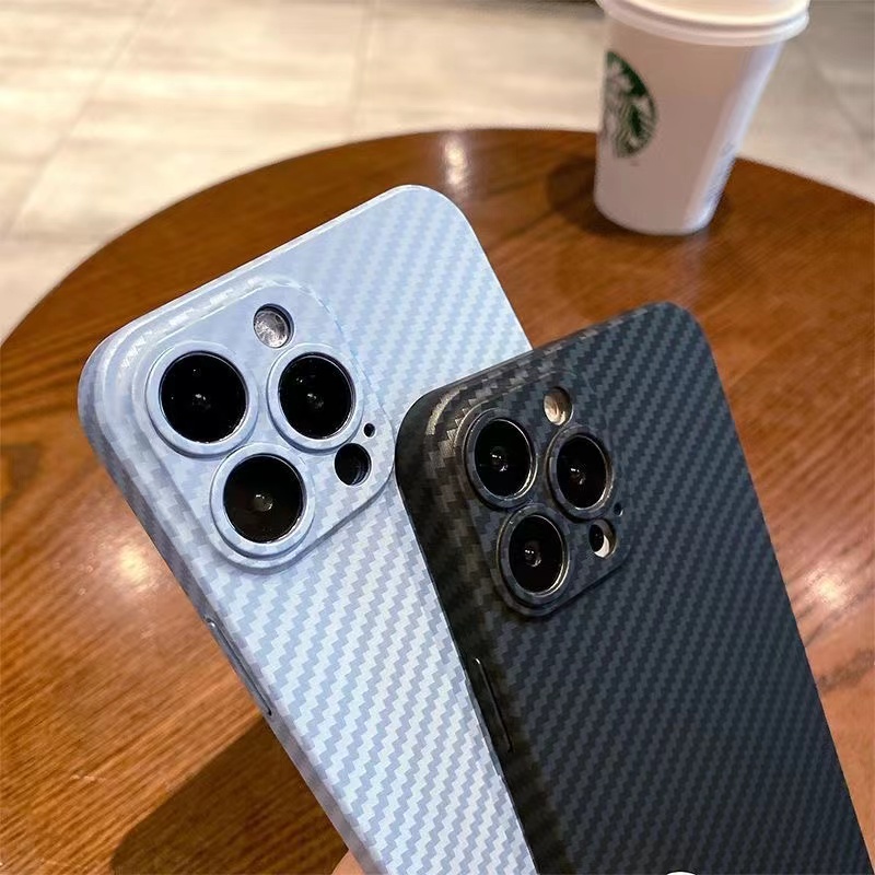 Ốp Lưng Sợi Cacbon Xước Bảo Vệ Cho Điện Thoại iPhone 14 Pro Max 13 Pro Max 12 Pro Max
