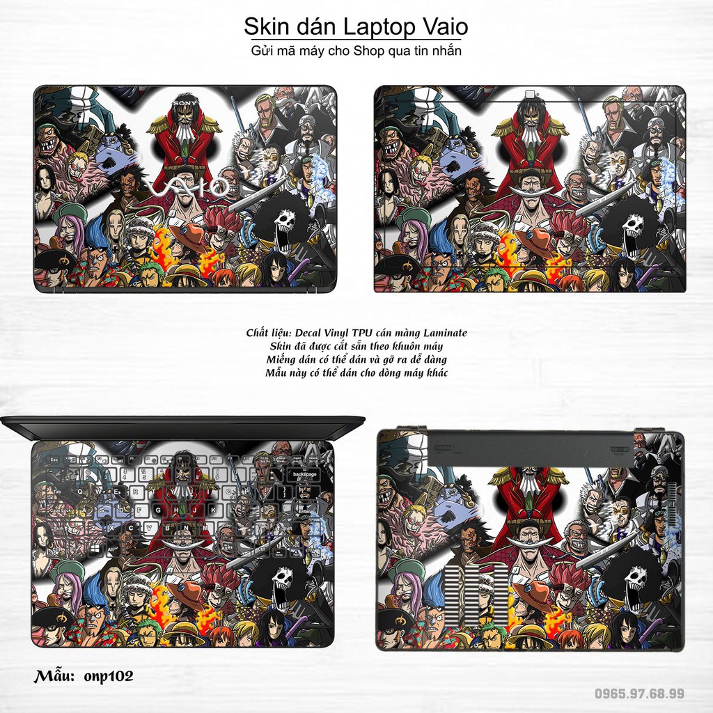 Skin dán Laptop Sony Vaio in hình One Piece nhiều mẫu 10 (inbox mã máy cho Shop)