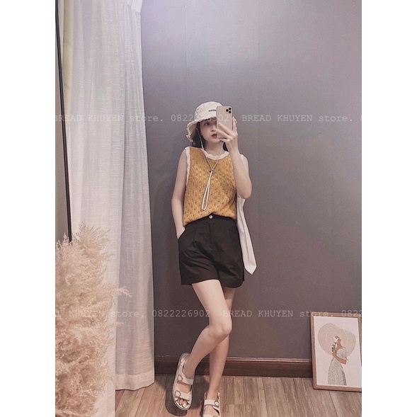 Áo len ba lỗ màu phối viền  - áo len  mongtoghi mỏng mát