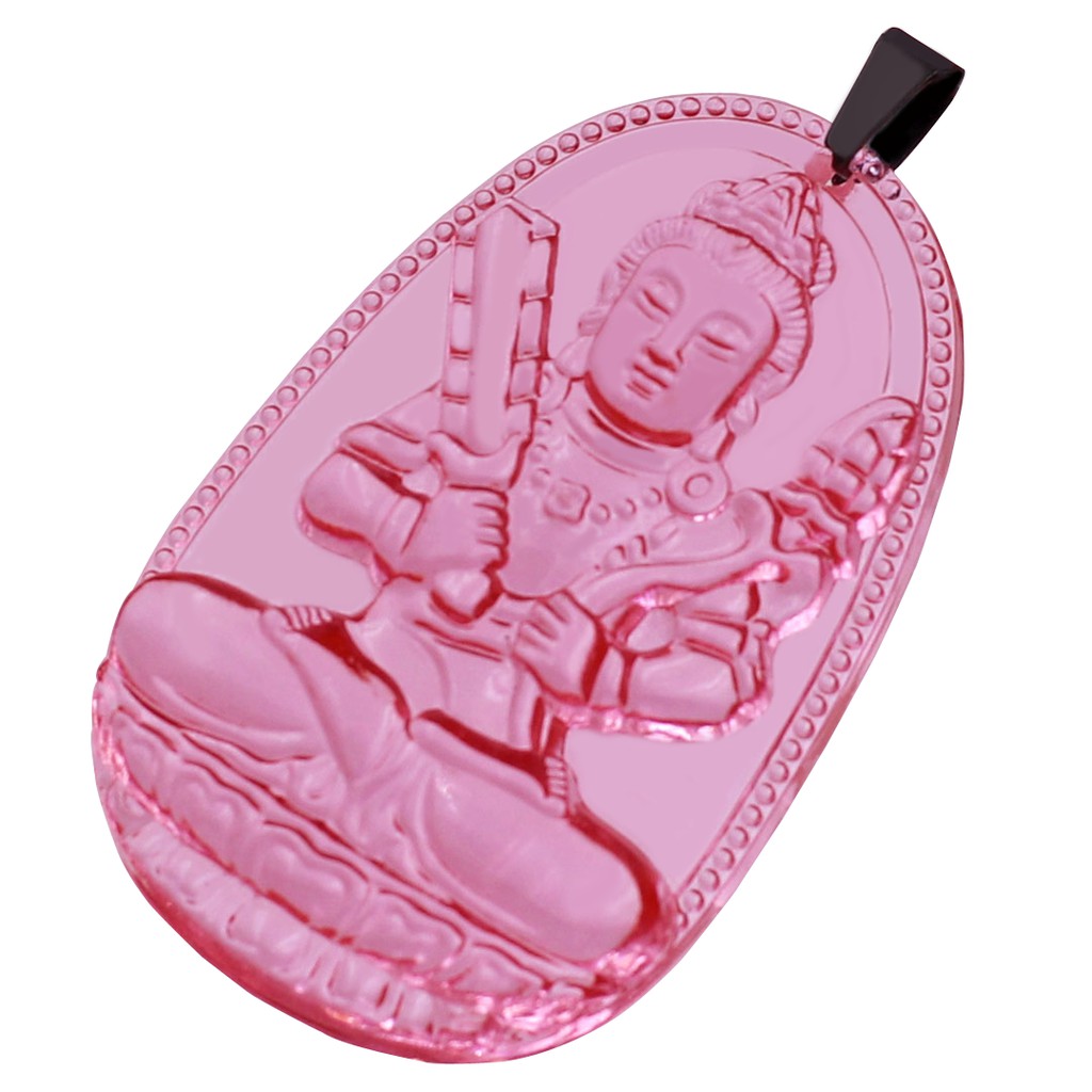 Mặt Phật Hư không tạng Pha lê hồng 5 cm MFHPN5 - Hộ mệnh tuổi Sửu và tuổi Dần
