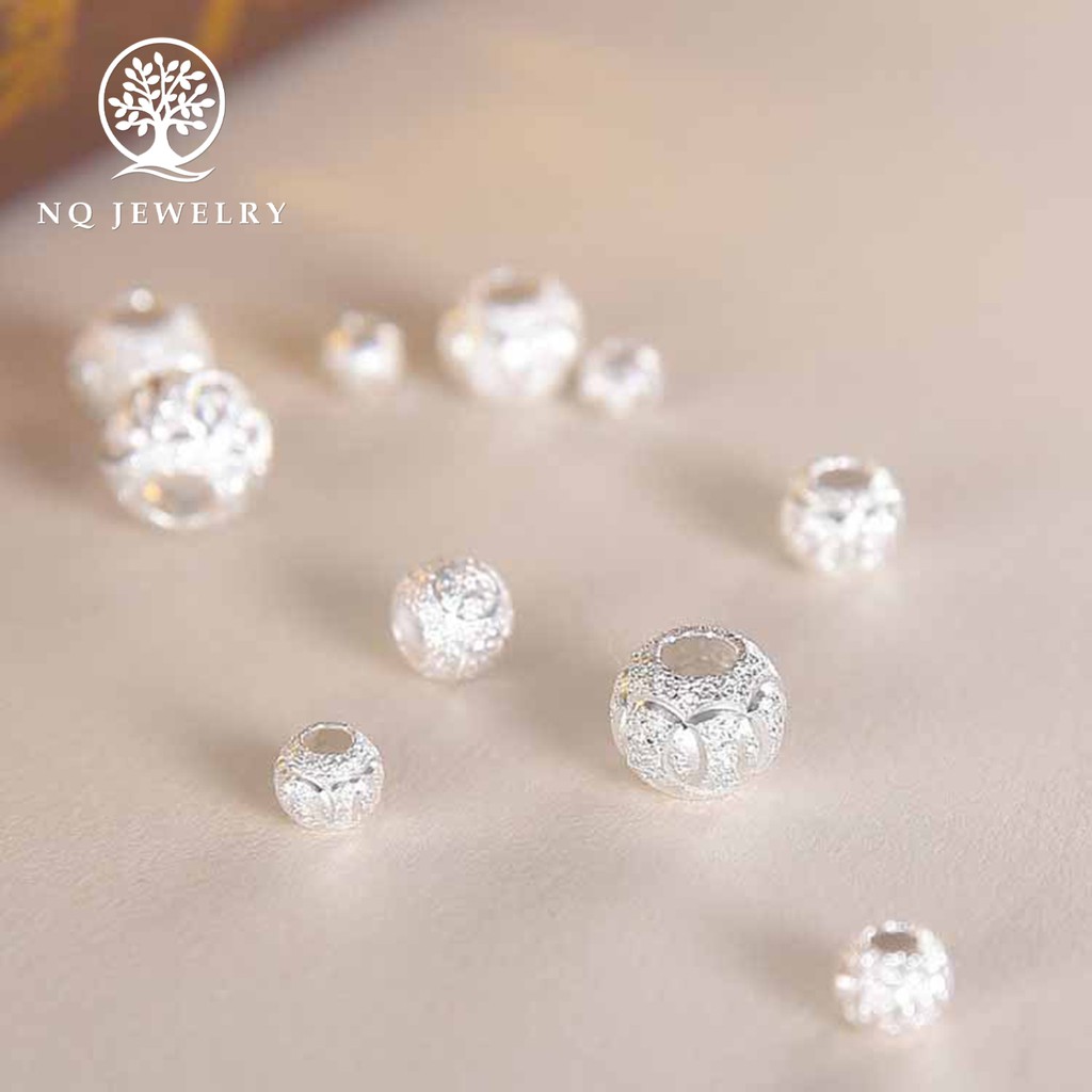 Charm bi bạc xỏ ngang có họa tiết - NQ Jewelry