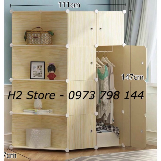 TỦ NHỰA LẮP GHÉP 8 Ô & 4 KỆ GÓC ĐỂ QUẦN ÁO ĐA NĂNG SIZE TO ( TÙY CHỌN MẪU )