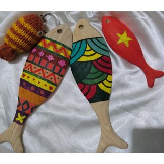 Cá Gỗ Decor, Cá Gỗ Trang Trí (Cá mộc màu gỗ tần bì)