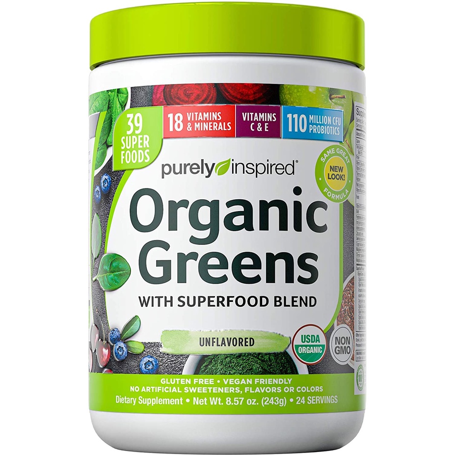 Bột rau củ siêu thực phẩm hữu cơ Purely Inspired Organic Greens Powder Superfood 243g