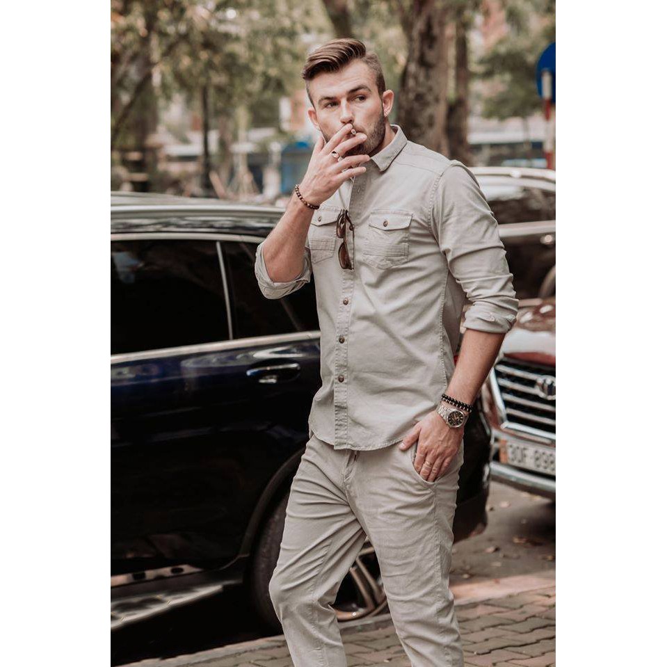 Áo Sơmi Kaki Nam SM01 | BigBuy360 - bigbuy360.vn