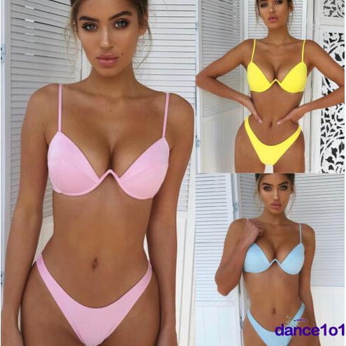Bikini phối dây có đệm mút dành cho nữ