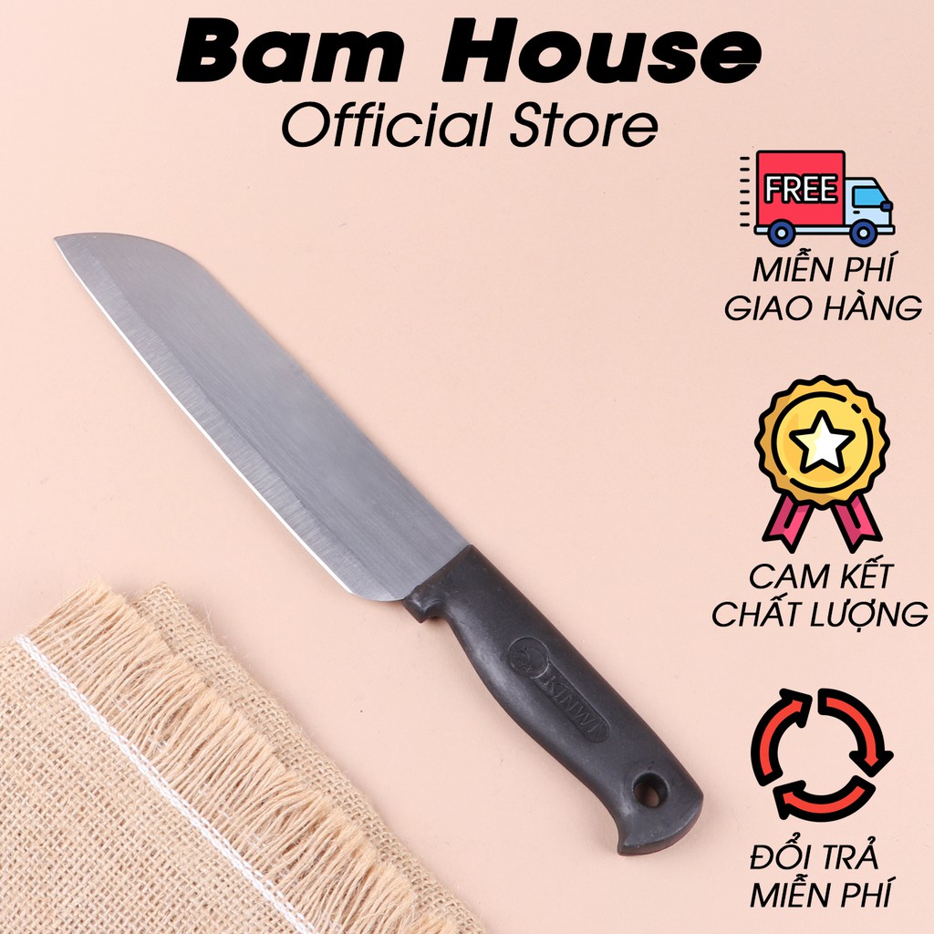 [Mã LIFEM1 giảm 50k đơn 99k] Dao bếp cán đen inox Bam House lưỡi dài cao cấp DC01 – Gia dụng bếp