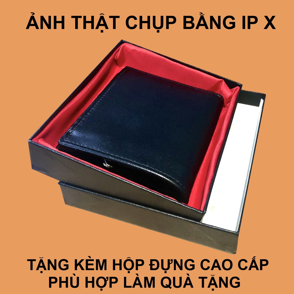 Ví nam DA BÒ THẬT 100% BẢO HÀNH 2 NĂM kiểu dáng tinh tế, chất liệu cao cấp, cực kỳ nam tính